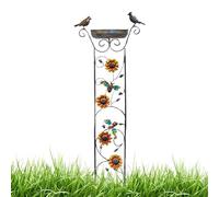 BirdBaths per all'aperto con traliccio | Stazione di alfeeder per uccelli per bacino da bere arrugginito per giardino giardino patio prato | BAGNA PARROT GARDEN con traliccio | Trellis Rused -antiprod
