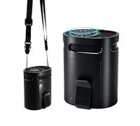 BIRDDIE Ventola portatile da collo e vita 2026, ricaricabile, a 4 velocità, silenziosa, con clip, dispositivo di raffreddamento personale, per campeggio, costruzione, attività all'aperto (nero)