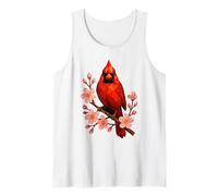 Birder Rosso Cardinale Rosso Geometrico Basso Poli Fiore Sakura Canotta