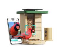 Birdfy Mangiatoia intelligente per uccelli con telecamera a energia solare, video al rallentatore e visione notturna, AI identifica oltre 6000 specie senza vita, ideale per birdwatching all'aperto e