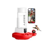 Birdfy Mangiatoia per colibrì con doppia telecamera, 2K HD, telecamere intelligenti ad energia solare, video ravvicinato per uccelli, osservazione dal vivo e notifiche istantanee, fossato di formiche