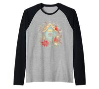 Birdhouse Cardinal Winter Birds Lover - Birdwatcher Natalizio Maglia con Maniche Raglan