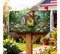 Birdhouses - Coperture magnetiche per cassette postali primaverili, rustiche con farfalle cardinali primaverili, per decorazioni da cortile, 53 x 64 cm