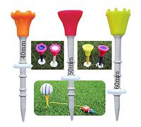 BIRDIE79 Tee da Golf Premium Premium (Silicone) 3-1/4 - Altezza Regolabile - Facile Tee up -Tee off con Maggiore consistenza - Eccellente Durata - Gancio per Tee da Golf - 1 Confezione (12)
