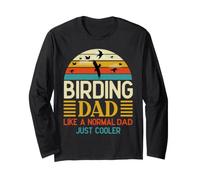 Birding Dad Come Un papà Normale Just Cooler Birds Amanti degli Uccelli Maglia a Manica