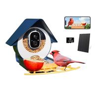 Birdkiss Mangiatoia intelligente per uccelli con fotocamera, telecamera AI Identify Bird Feeder con pannello solare, cattura automatica video Full HD e notifica istantanea, regalo ideale per gli