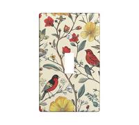 Birds and Bloom - Piastra protettiva per interruttore, motivo giardino primaverile, accenti da parete botanici, piastre da parete termoplastiche, misura universale