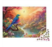 Birds And Flowers Puzzle, Cartoon, Immagine Di Puzzle in Legno Per Adulti,design Moderno Per Soggiorno, Ufficio, 500pcs (52x38cm)