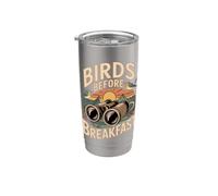 Birds Before Breakfast birdwatching ironico Bicchiere termico in acciaio inox doppia parete