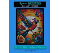 Birds, Butterflies, Bees Color by Number Book - Premium paper