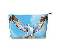 Birds in Flight Borsa per il trucco in velluto a coste con chiusura a cerniera, multifunzione, 22 x 7 x 17 cm, per viaggi, campeggio, vacanze, fitness, Nero , Taglia unica