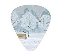 Birds In The Park On A Snowy Day - Paddle per chitarra, confezione da 12, adatta per suonare chitarre acustiche, chitarre elettriche, ecc.