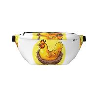 Bird'S Nest Golden Chicken Crossbody Marsupio a tracolla. Grande capacità, impermeabile e antipolvere, cerniera sicura, adatta per viaggi e attività all'aperto, nero, taglia unica