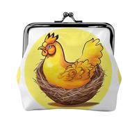 Bird's Nest Golden Chicken - Portamonete da donna, rettangolare, con chiusura a bacio, tascabile, mini portamonete da donna