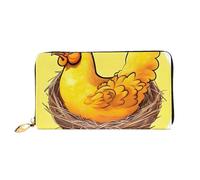 Bird'S Nest Golden Chicken Wallet, portafoglio con cerniera, portafoglio grande capacità, portafoglio lungo, portafoglio organizer multi-carte, portafoglio unisex, Nero , Taglia unica