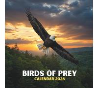 Birds of Prey Calendar 2026: Majestic Raptors in Flight • U.S. Dates Noted • Monthly Box Planner • Gloss Cover | 8.5 × 8.5 in