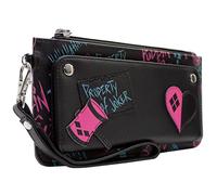 Birds of Prey Harley Quinn Property of Joker Neon Portafoglio/Borsa Clutch con Tasca per Monete & Porta Carte, Nero