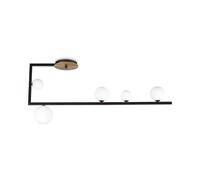 Plafoniera Industrial-Minimal Birds Metallo Nero 5 Luci G9 3W 3000K Luce Calda