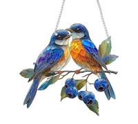 Birds Window Dangling Ornament | Colorful Bird Collectibles with Chain | Flat Acrylic Decoration, Holiday Parties Supply for Doors, Decorative Frames