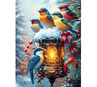 Birds with Lantern in Magical Forest Puzzle 1000 Pezzi Difficoltà Estrema Cartone Spesso Tema Monocromatico Fairy Tale Scenery Cartoon Per Appassionati Di Puzzle Antistrappo Non Sbiadisce Top Vendita