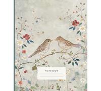 Birdsong Harmony Notebook: Immerse yourself in the tranquility of nature with this enchanting notebook, showcasing two delicate birds perched amidst blooming flowers.