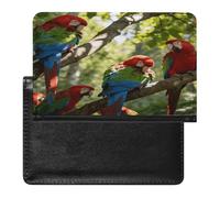 Birdsong in The Forest Porta passaporto per donne e uomini portafoglio da viaggio sottile organizer per documenti d'identità custodia porta passaporto in pelle PU porta carte di credito