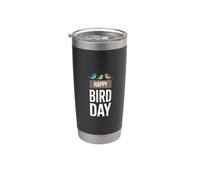 Birdwatcher Birdwatcher per amanti degli uccelli Happy Bird Day Bicchiere termico in acciaio inox doppia parete