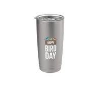 Birdwatcher Birdwatcher per amanti degli uccelli Happy Bird Day Bicchiere termico in acciaio inox doppia parete