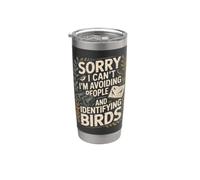 Birdwatching divertente per introversi e amanti uccelli Bicchiere termico in acciaio inox doppia parete
