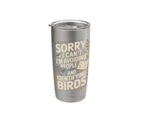 Birdwatching divertente per introversi e amanti uccelli Bicchiere termico in acciaio inox doppia parete
