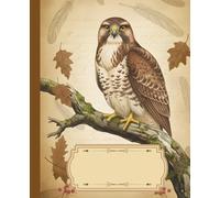 Birdy Chic - Vintage style composition notebook with common buzzard on the cover - aesthetic for ornithology & nature lovers - Ideal for School, ... • Glossy cover with stylish bird design