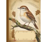 Birdy Chic - Vintage style composition notebook with nightingale on the cover - aesthetic for ornithology & nature lovers - Ideal for School, College ... • Glossy cover with stylish bird design