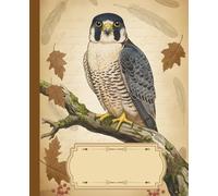 Birdy Chic - Vintage style composition notebook with peregrine falcon on the cover - aesthetic for ornithology & nature lovers - Ideal for School, ... • Glossy cover with stylish bird design