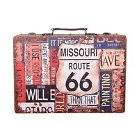 Birendy 1711-Route66-XL-36 - Baule da viaggio, con valigetta in ecopelle