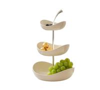 birene Cesto di frutta Piatto di frutta for uso domestico Soggiorno Tavolino Ornamenti Piatto di caramelle for snack Vassoio Piatto di frutta multistrato Reception(White,L)