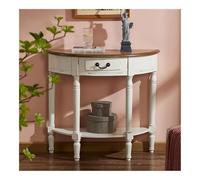 birene Consolle a mezzaluna con cassetti e ripiano for soggiorno(White)