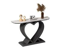 birene Consolle con piano in finto marmo - Tavolo da ingresso - Tavolo dall'accento moderno for soggiorni, foyer e corridoi(Black,S)