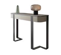 birene Consolle da ingresso moderna da 47" con piano in finto marmo e struttura in metallo(Gray)