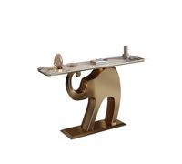 birene Consolle moderna con piano in finto marmo e base dorata for ingresso e soggiorno(L)