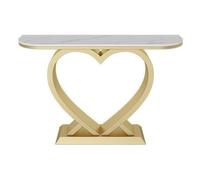 birene Consolle moderna con piano in finto marmo for ingresso e soggiorno(Gold,M)