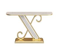 birene Consolle moderna con struttura in metallo e piano in finto marmo for ingresso(Gold,L)