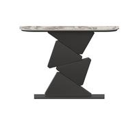 birene Consolle moderna in finto marmo for ingresso, soggiorno e corridoio(Black,M)