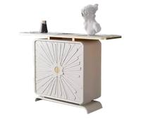 birene Consolle moderna in finto marmo, tavolino stretto for ingresso e corridoio(White)