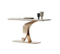 birene Consolle moderna stretta da 33,47" in finto marmo for ingresso(Gold,L)