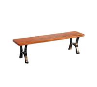 birene Panca da esterno Panchina da esterno, sedia da giardino con schienale in alluminio pressofuso, legno resistente alle intemperie Panca da patio(Brown,120cm)