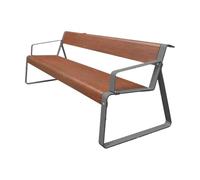birene Panca da esterno Panchina da giardino in acciaio inossidabile con schienale, resistente panca da giardino in ferro for esterni Panca da patio(Brown,150cm)