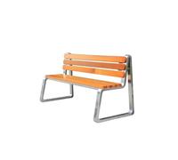 birene Panca da esterno Panchina da parco in acciaio inossidabile - Sedia da giardino con schienale in legno for esterni for 2 persone Panca da patio(180cm)