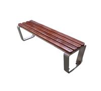 birene Panca da esterno Sedia da giardino doppia in acciaio inossidabile - Sedia da giardino doppia in legno for esterni Panca da patio(120cm)