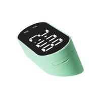 birene Sveglia Mini Sveglia Digitale Temperatura Data Orologio da Tavolo Snooze Doppio Allarme 99 Minuti Conto alla rovescia Orologio LED 12/24 Ore(Green)