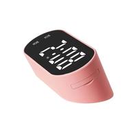 birene Sveglia Mini Sveglia Digitale Temperatura Data Orologio da Tavolo Snooze Doppio Allarme 99 Minuti Conto alla rovescia Orologio LED 12/24 Ore(Pink)